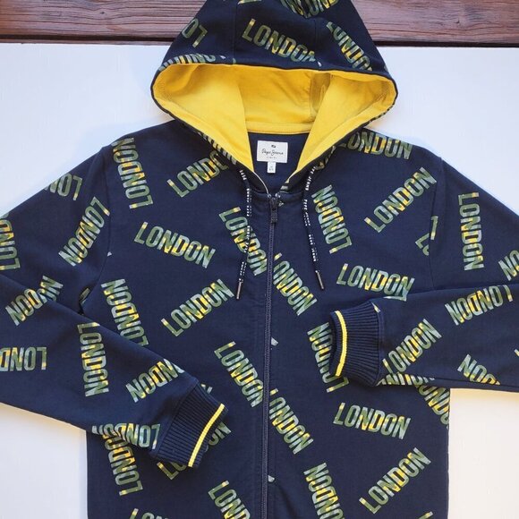 Pepe Jeans London Full Zip Hoodie Call Out Youth Size Large 16 - Picture 8 of 10